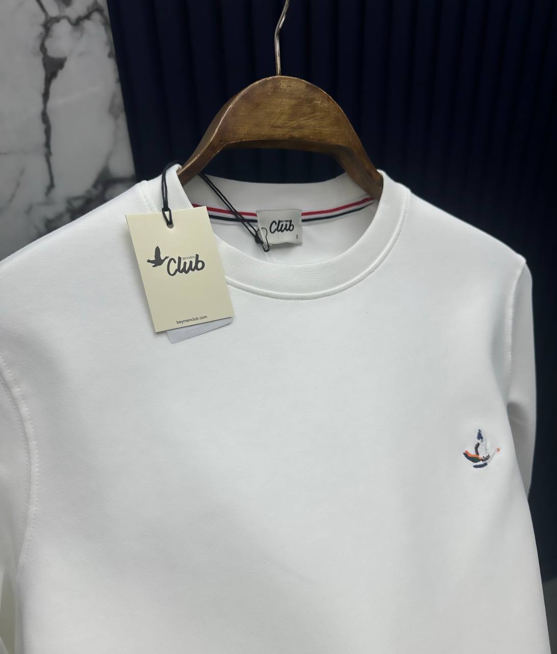 Bymen Logolu Sweatshirt-Beyaz