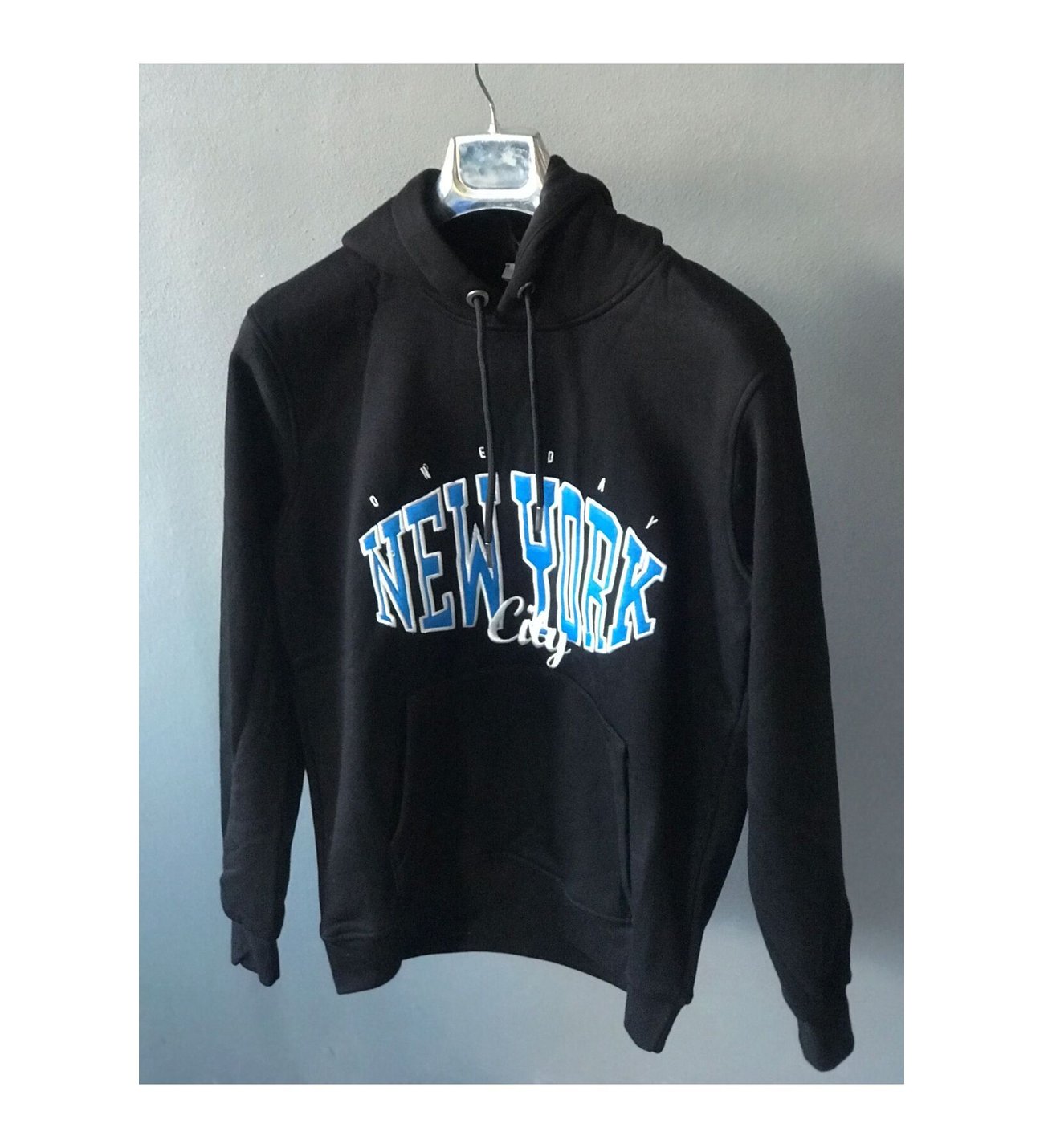 Kapüşonlu Unisex New York City Sweatshirt -Siyah