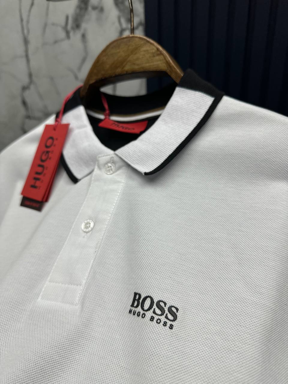 HG POLO YAKA T-SHİRT  SİYAH -BEYAZ