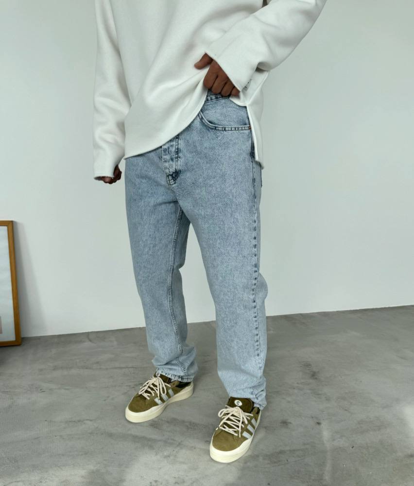 Buz Mavi Baggy Pantolon