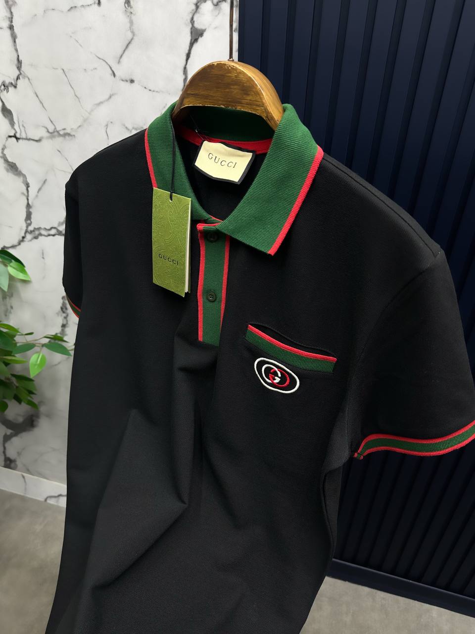 G Logolu Siyah  Pamuklu Polo Yaka T-Shirt