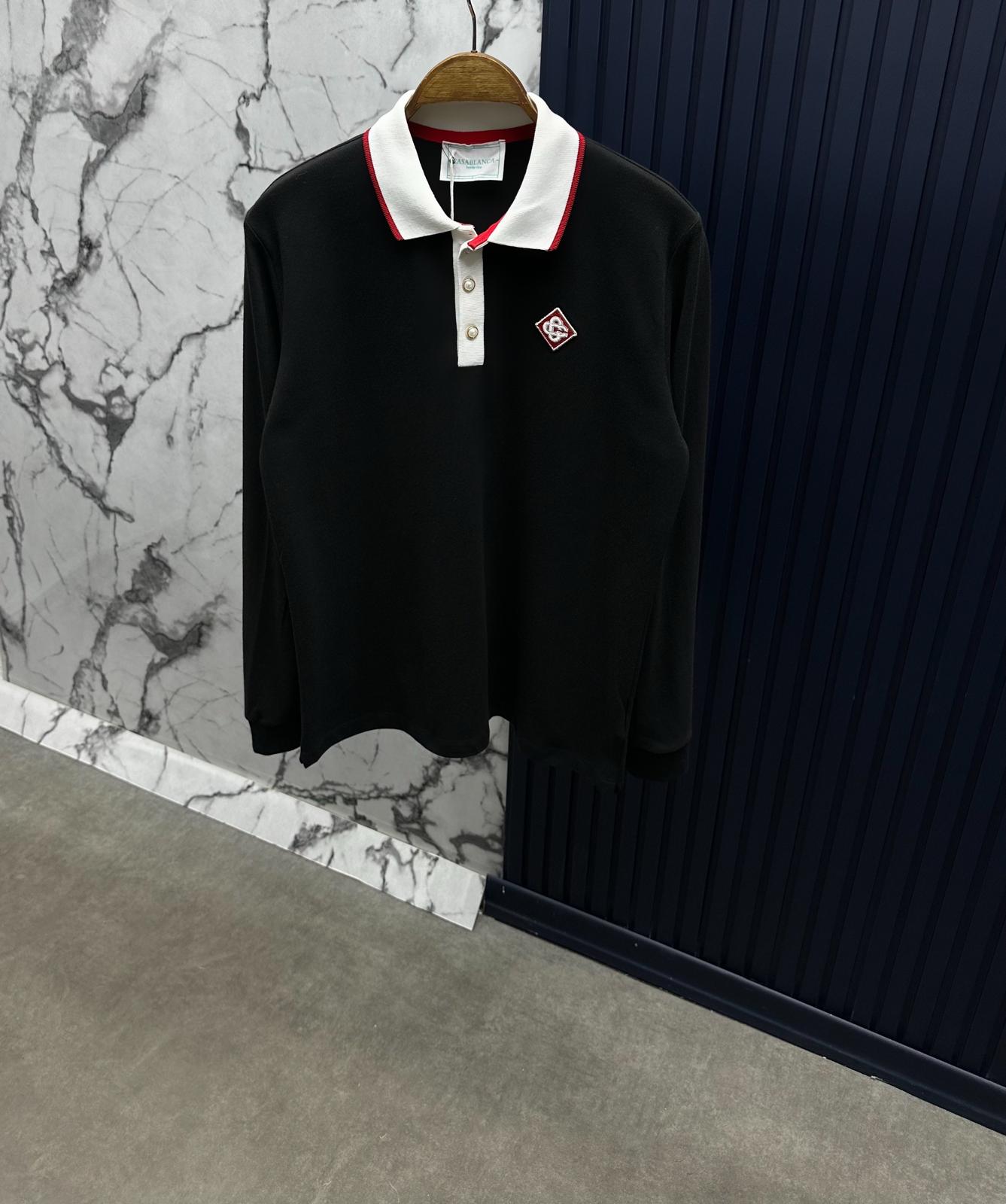 CS POLO YAKA Düğmeli Sweatshirt-Siyah
