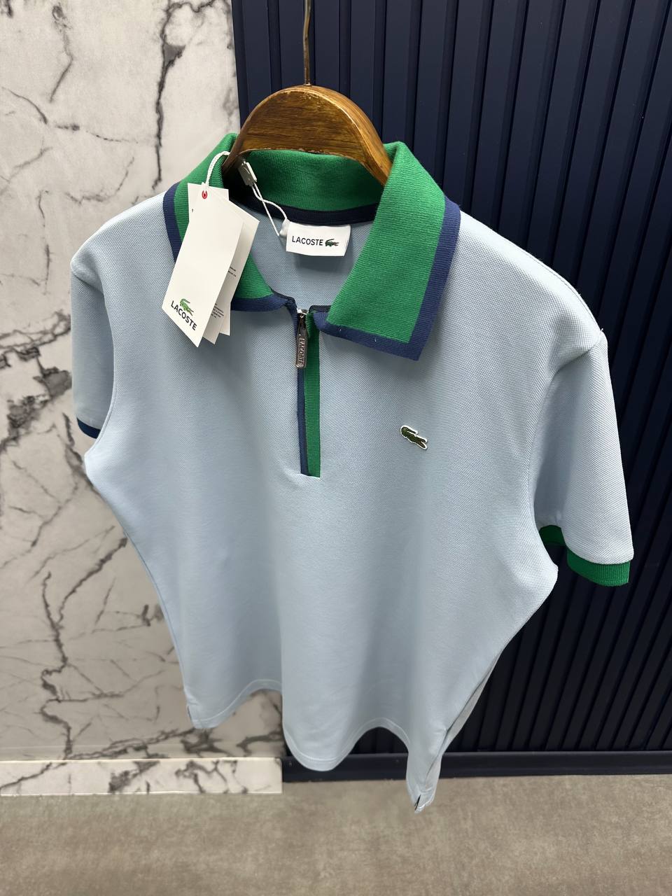 LCSTE  Fermuarlı Polo Yaka T-Shirt -Buz Mavi
