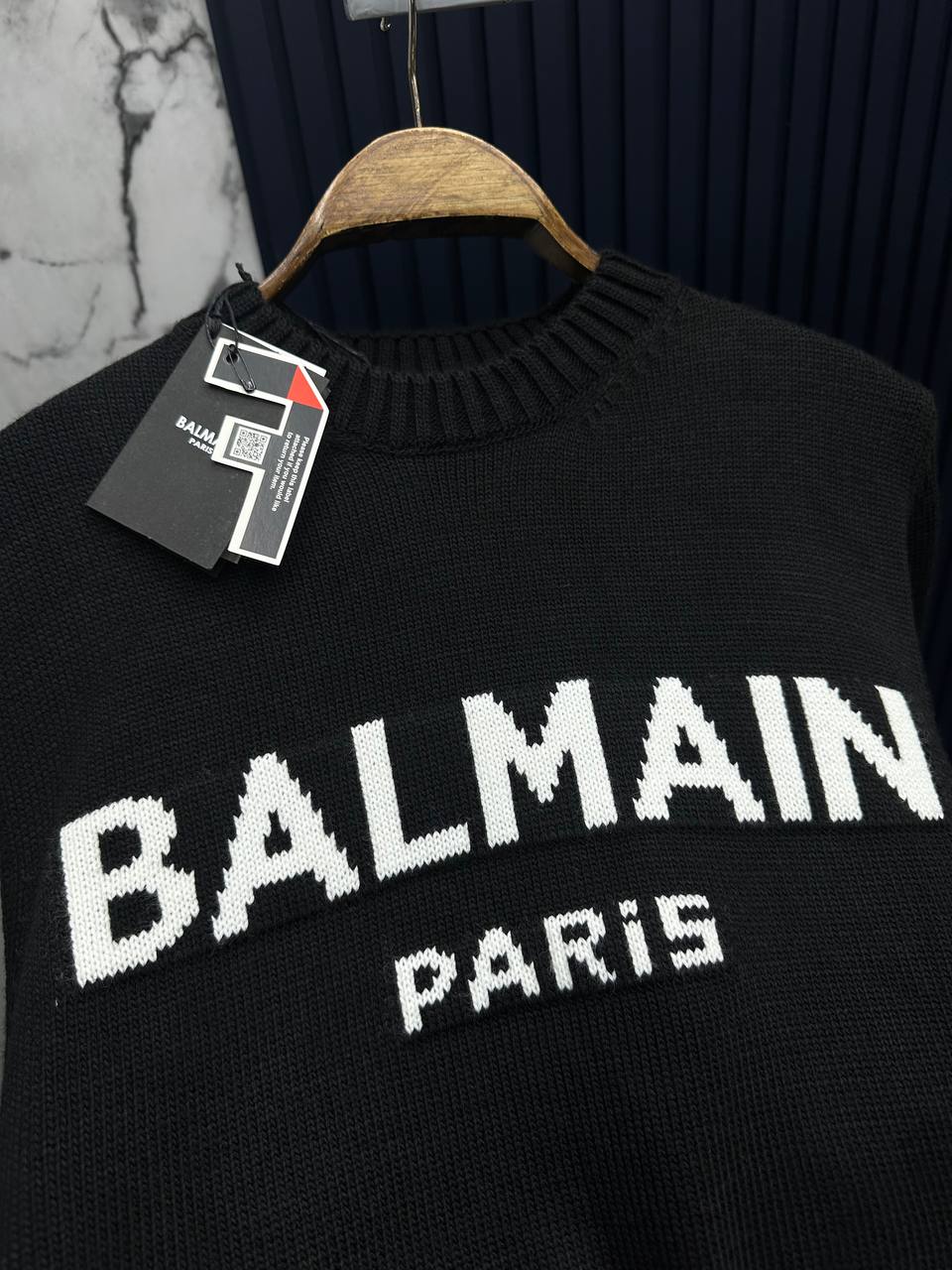 Blmain Bisiklet Yaka Triko Sweatshirt-Siyah
