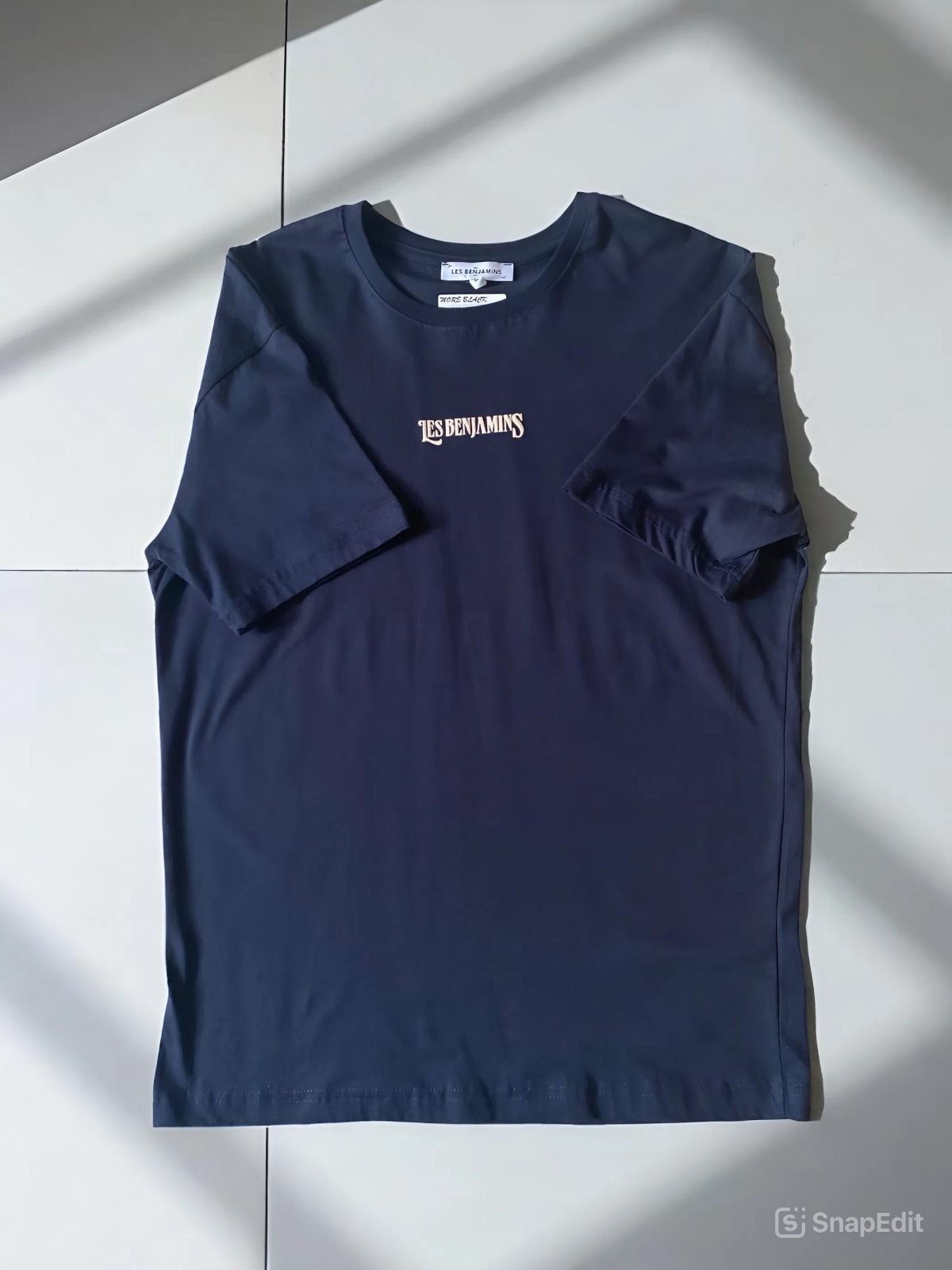 LS Unisex Sırt Baskılı Oversıze T-shirt -Lacivert