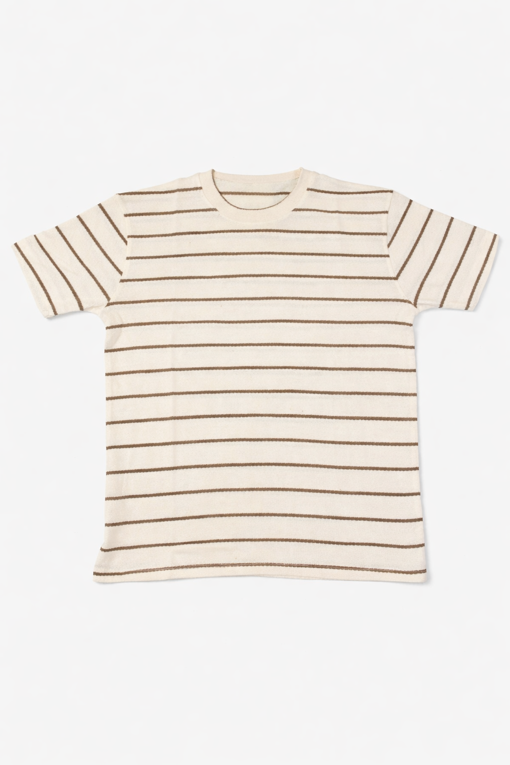 Çizgili Yarım Overszıe T-shirt Kahve