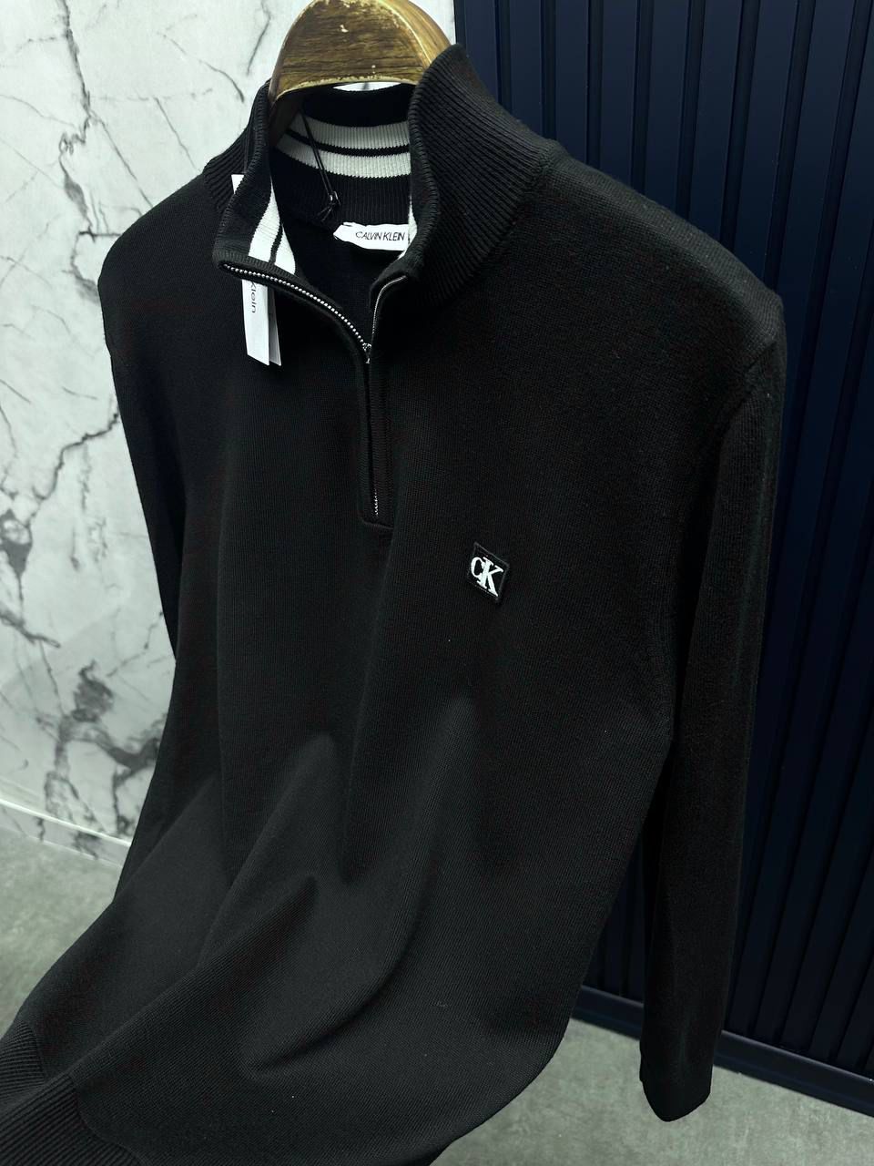 CK Fermuarlı Sweatshirt-Siyah