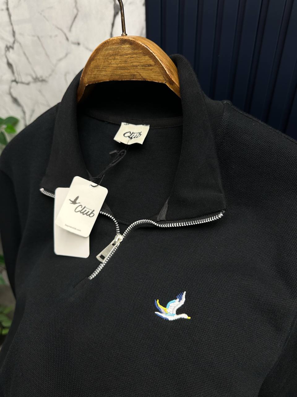 Bymen Yarım Fermuarlı Sweatshirt-Siyah