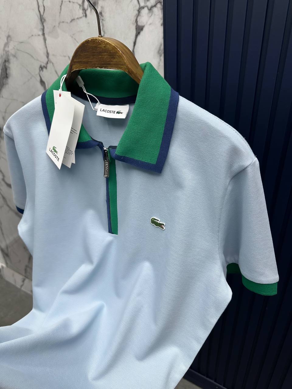 LCSTE  Fermuarlı Polo Yaka T-Shirt -Buz Mavi