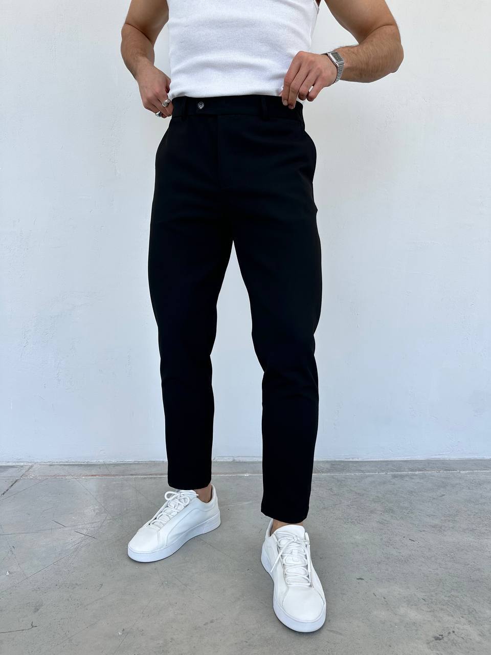 Slim Fit Siyah Kumaş Pantolon