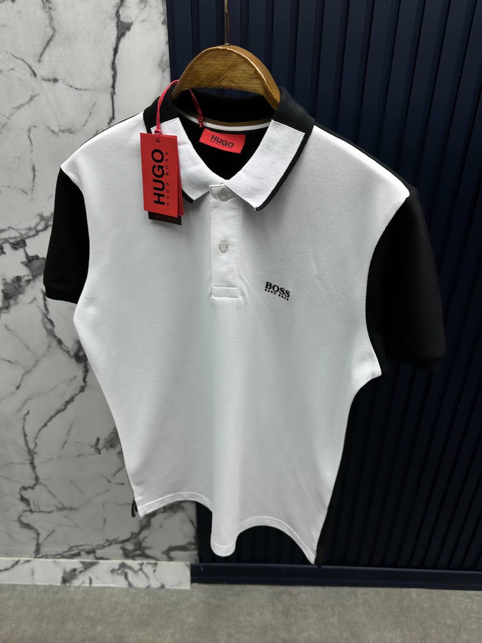 HG POLO YAKA T-SHİRT  SİYAH -BEYAZ