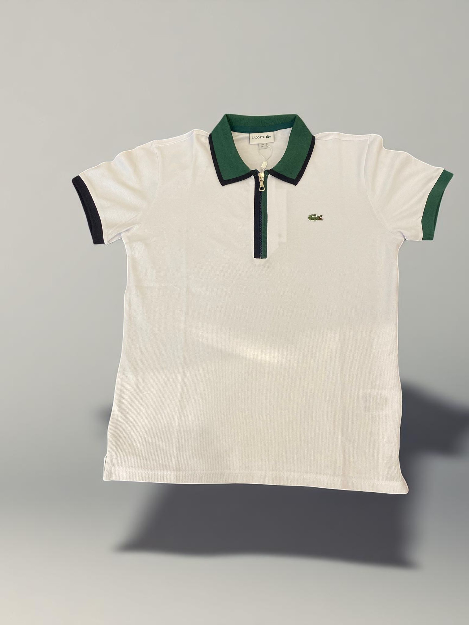 LCSTE Fermuarlı Polo Yaka T-Shirt -Beyaz