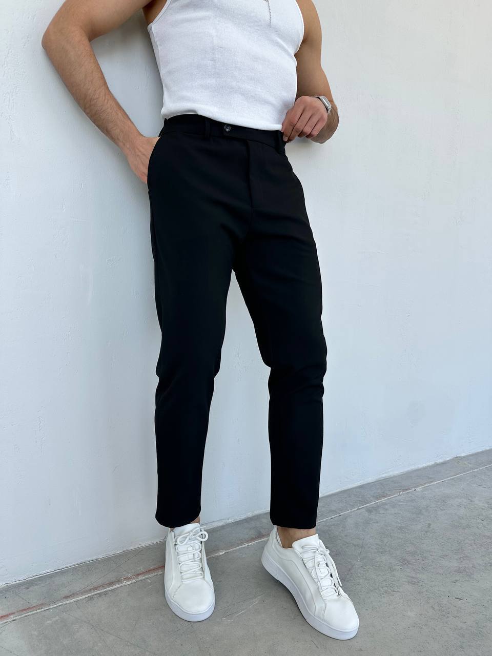 Slim Fit Siyah Kumaş Pantolon