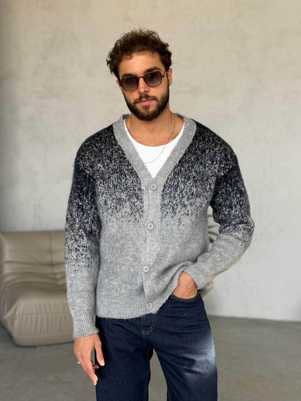 EST010 Kırçıllı Yün Hırka -Lacivert