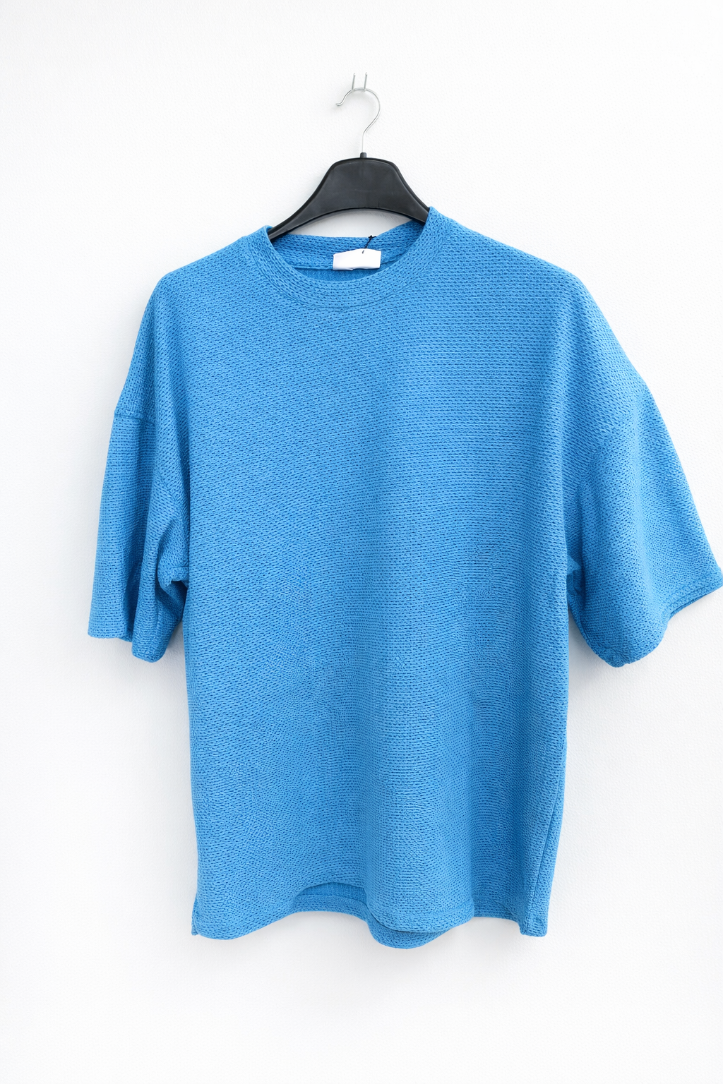 Delikli Oversıze Tshirt-Mavi