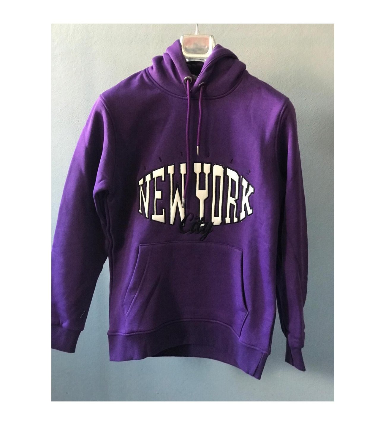 Kapüşonlu Unisex New York City  Sweatshirt -Mor