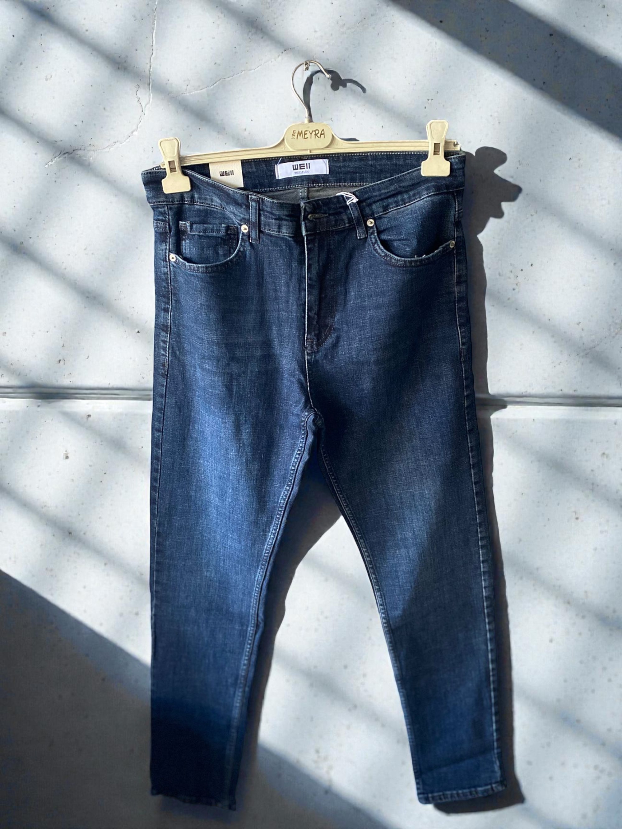 3244 Regular Kesim Pantolon - YIkamalı Mavi