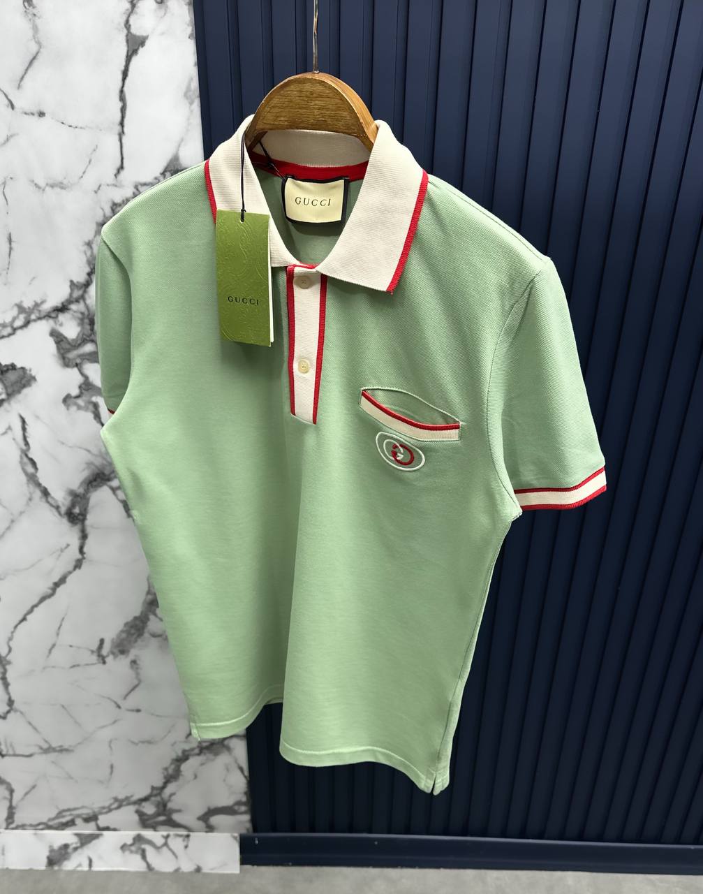 G Logolu Yeşil Pamuklu Polo Yaka T-Shirt