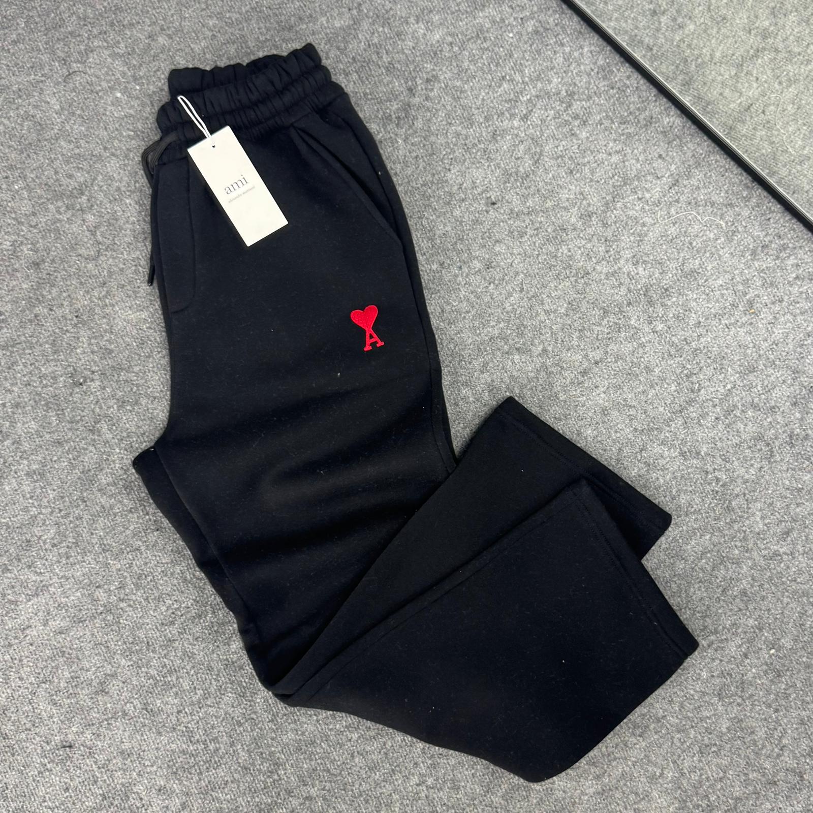 A nakışlı Baggy Eşofman Altı -Siyah