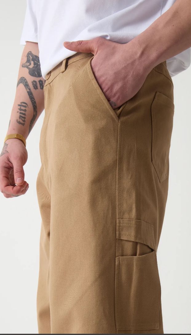 BAGGY GABARDİN PANTOLON-Camel