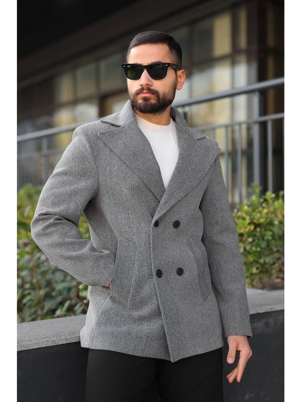 USC 634 Erkek Kaşe Mont-Gri