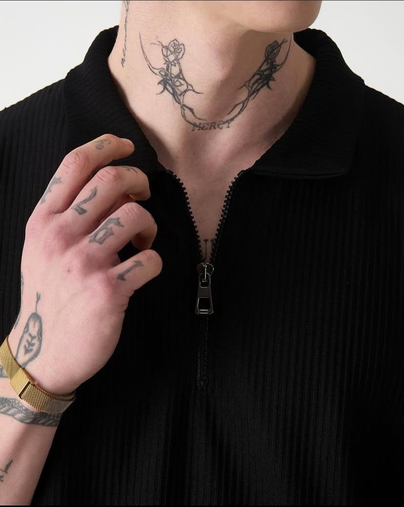 Siyah Oversize Polo Yaka T-shirt