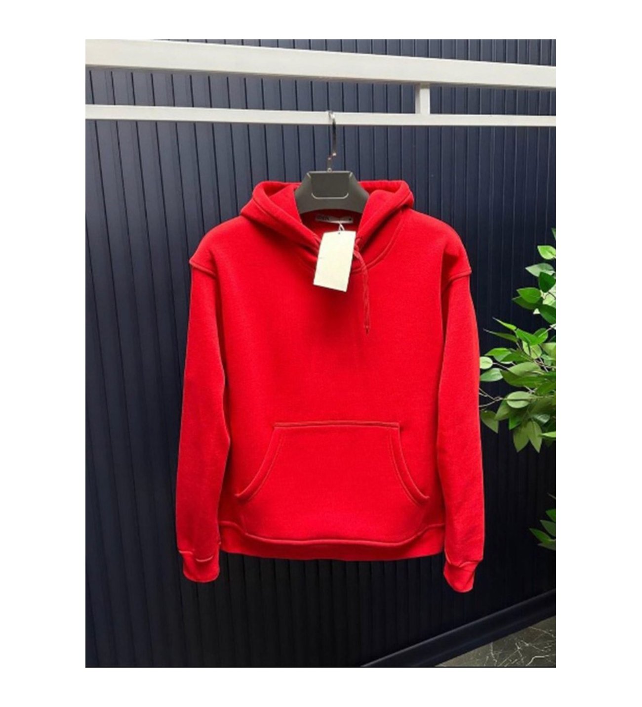 ZRA Unisex Kapüşonlu Sweatshirt -Kırmızı