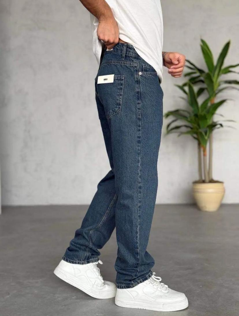 Koyu Lacivert Erkek Baggy Jeans