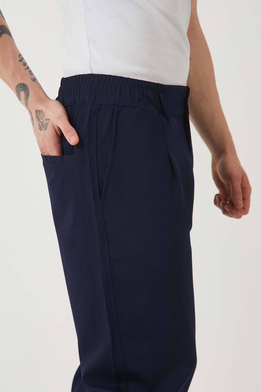 Double paça havuç kesim Pantolon -Lacivert