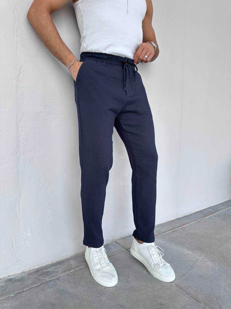 PNT 5062-Slim Jogger Pantolon Lacivert