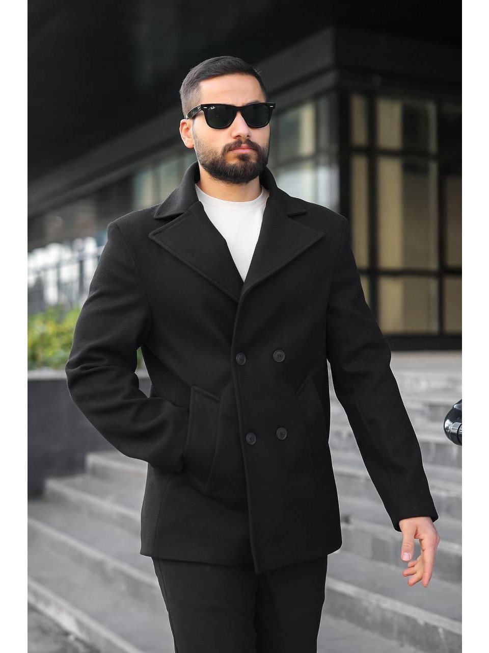 USC 634  Erkek Kaşe Mont-Siyah