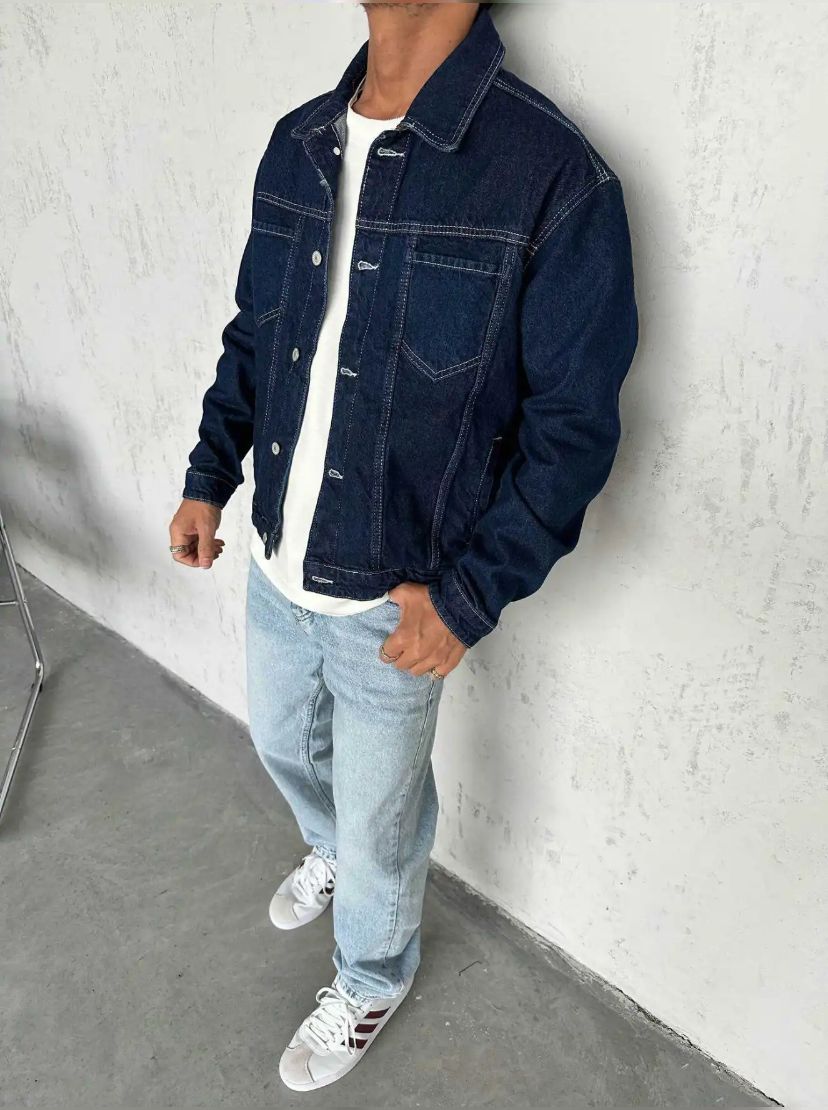 Basic Oversize Kot Ceket - Lacivert