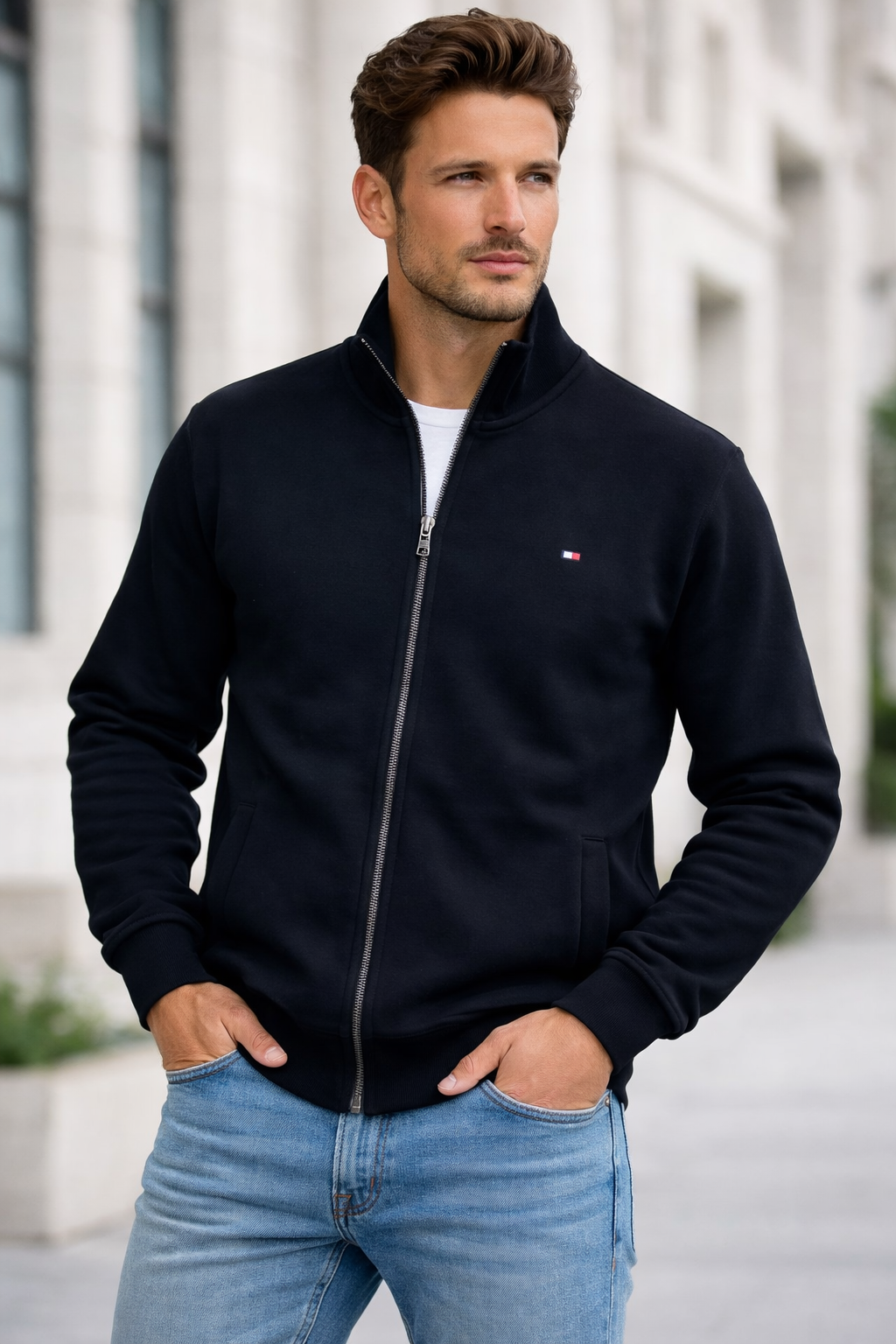 TMMY FERMUARLI Siyah Hırka