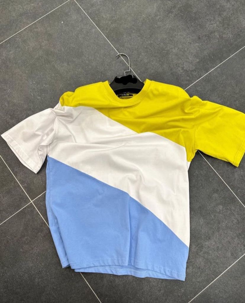 Unisex Oversıze Tshirt -BeyazMavi