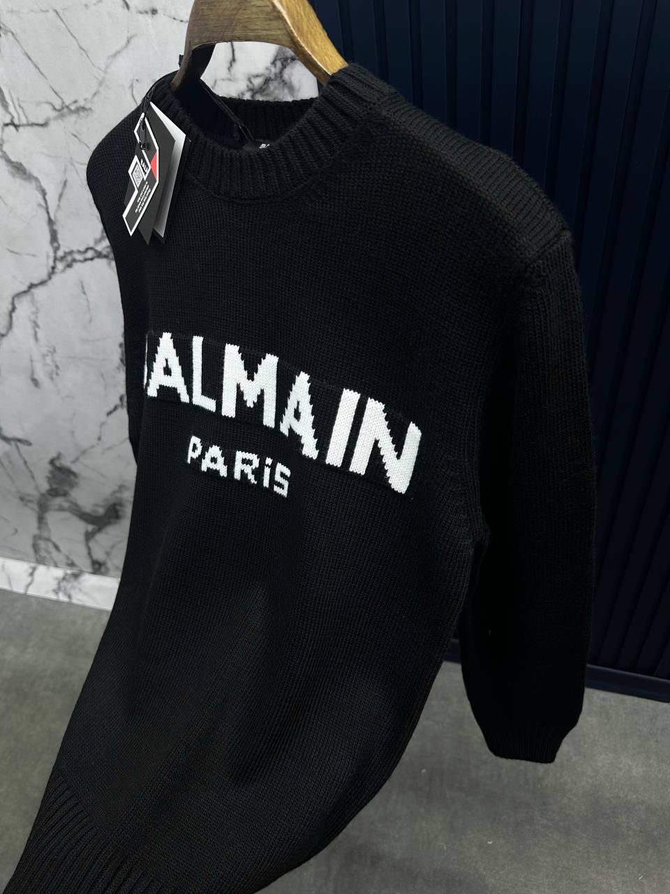Blmain Bisiklet Yaka Triko Sweatshirt-Siyah