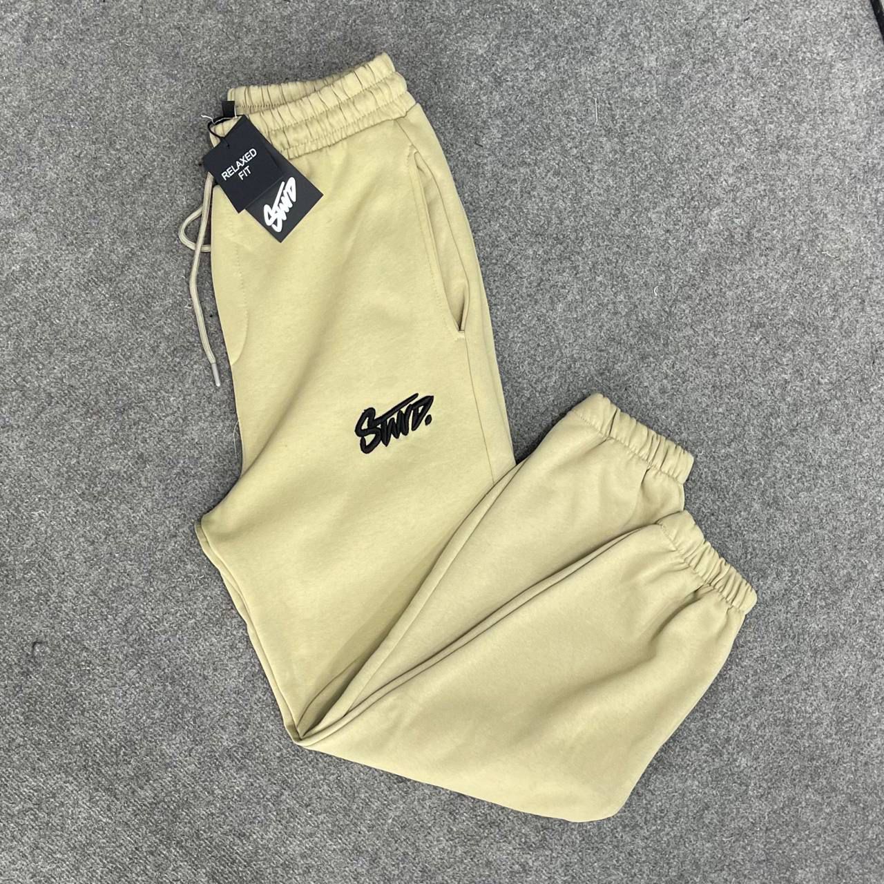 Stwd Baggy Paçası Lastikli Eşofman Altı- Krem