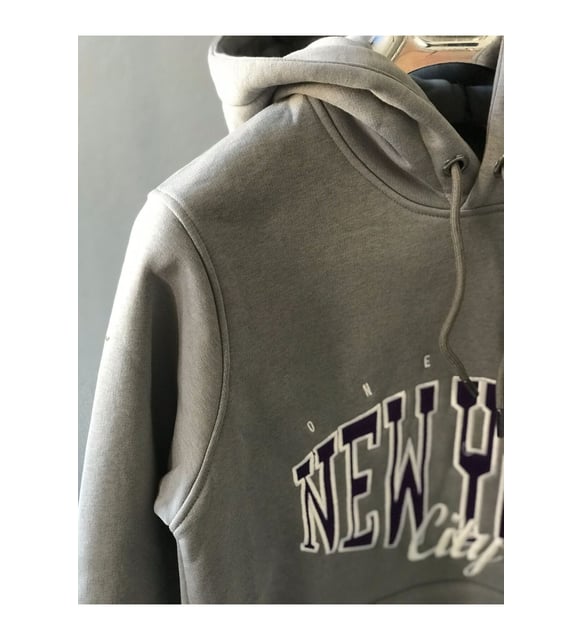 Kapüşonlu Unisex New York City  Sweatshirt -Gri