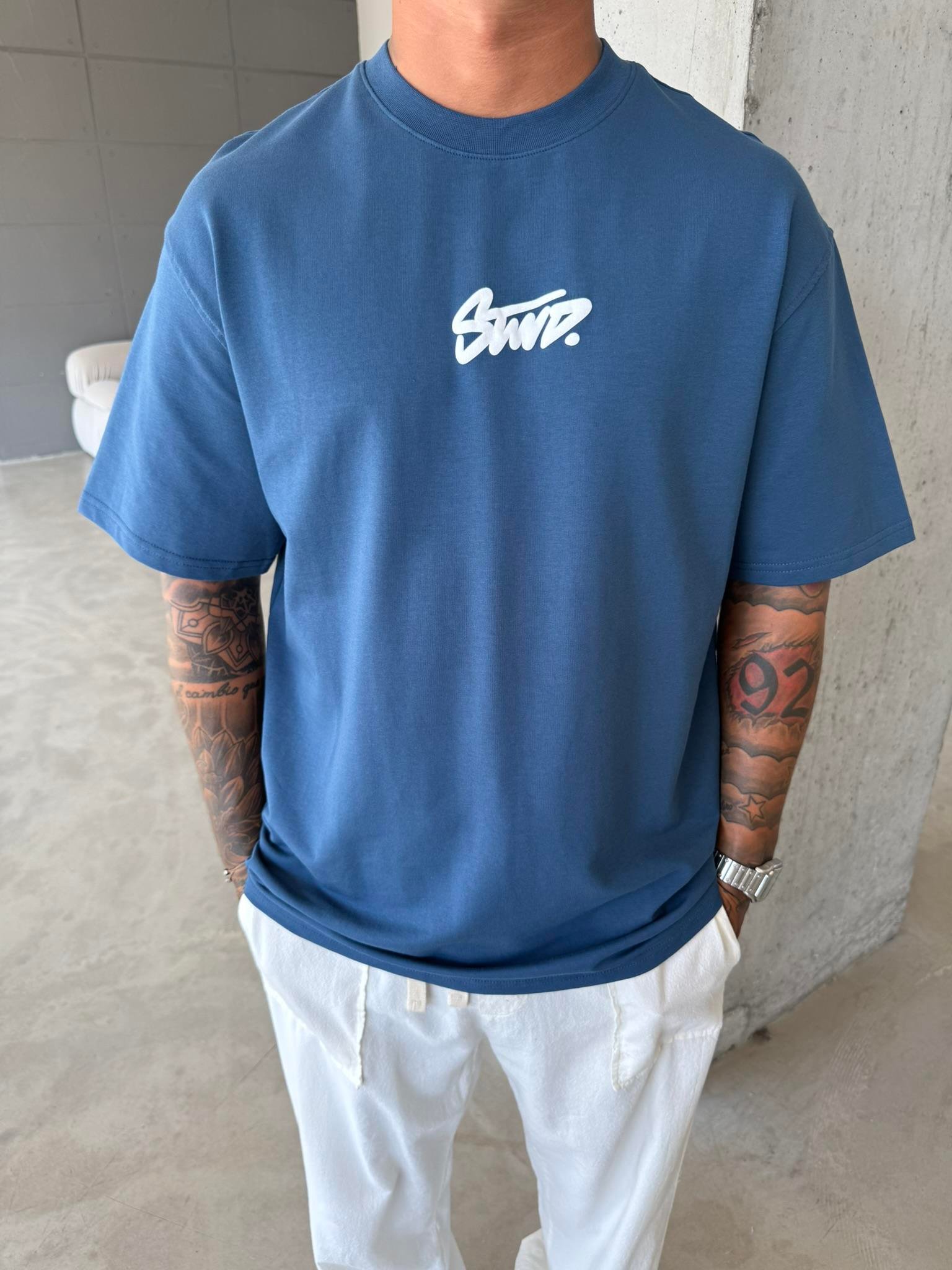 Baskılı Stwd T-Shirt - İndigo