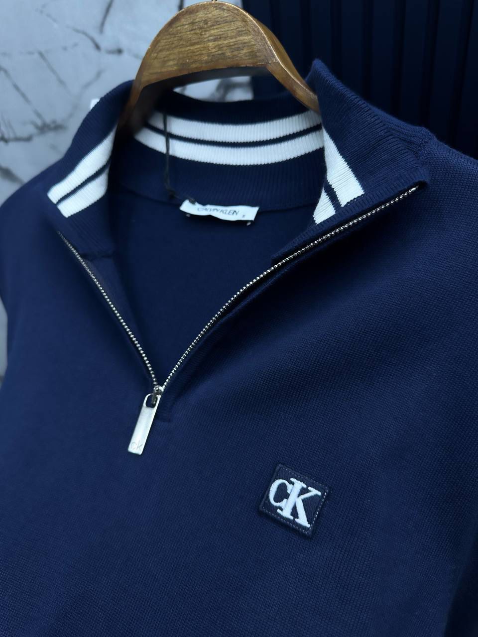 CK Fermuarlı Sweatshirt-Lacivert