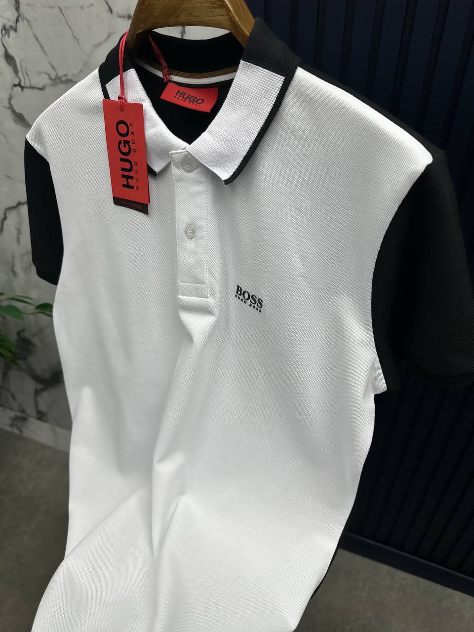 HG POLO YAKA T-SHİRT  SİYAH -BEYAZ