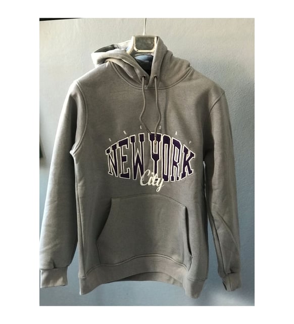 Kapüşonlu Unisex New York City  Sweatshirt -Gri