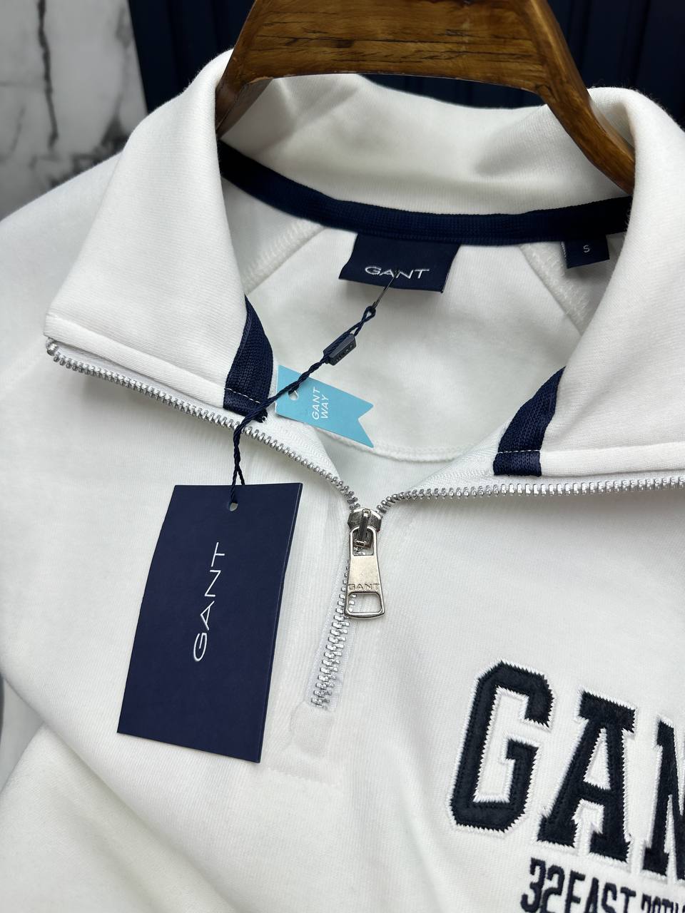 Gnt Fermuarlı Sweatshirt-Beyaz