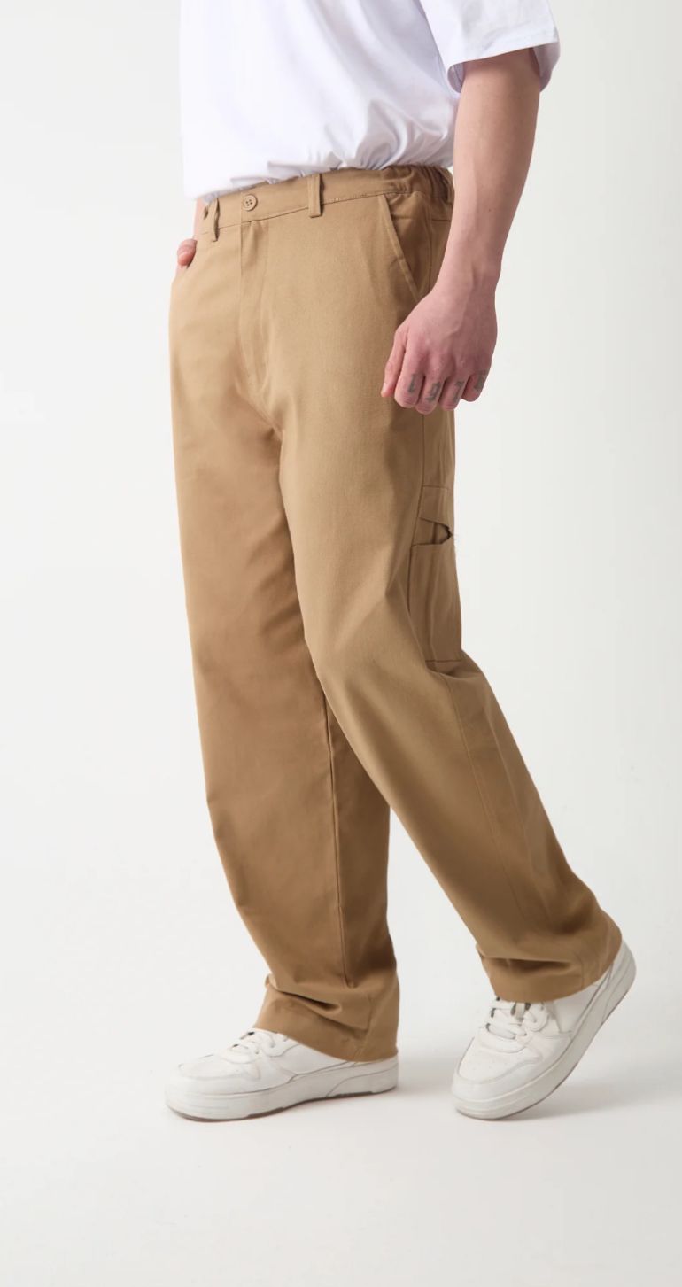 BAGGY GABARDİN PANTOLON-Camel