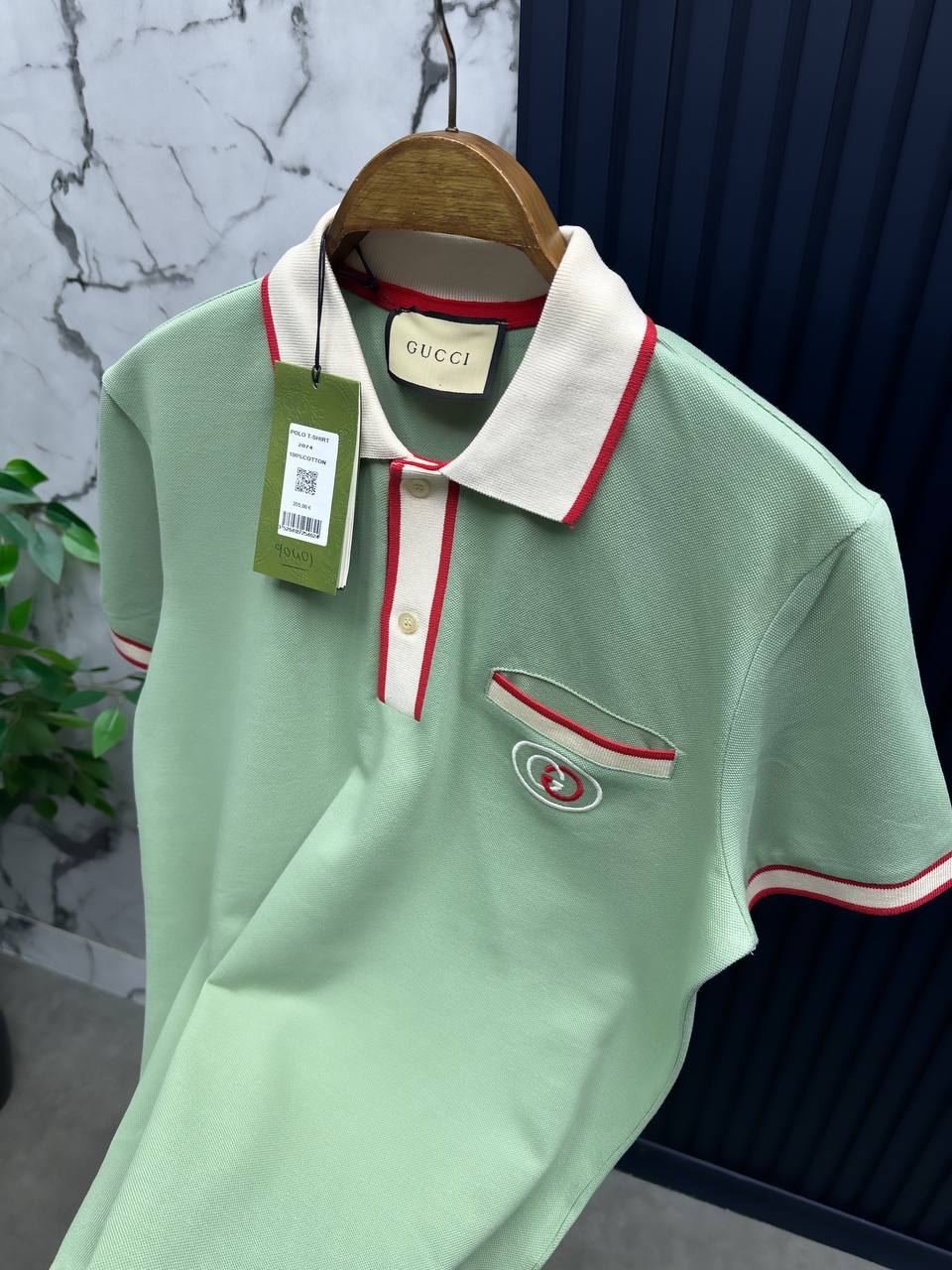 G Logolu Yeşil Pamuklu Polo Yaka T-Shirt