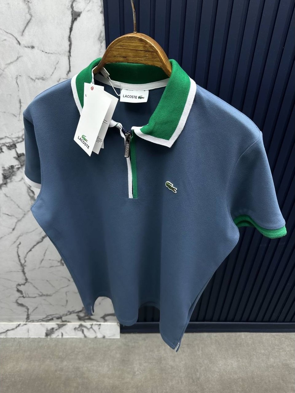 LCST  Fermuarlı Polo Yaka T-Shirt- Lacivert