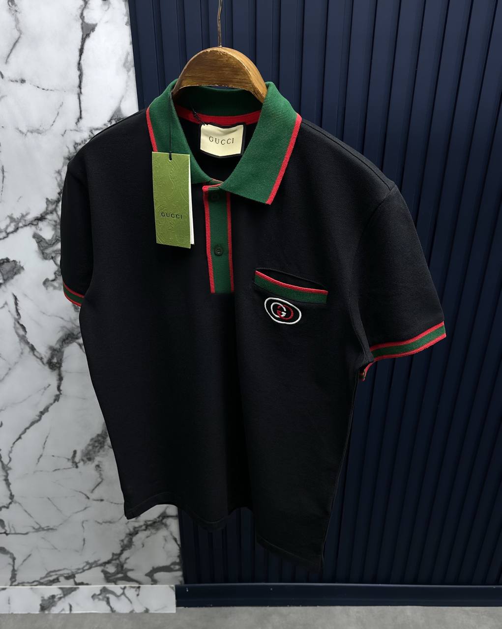 G Logolu Siyah  Pamuklu Polo Yaka T-Shirt