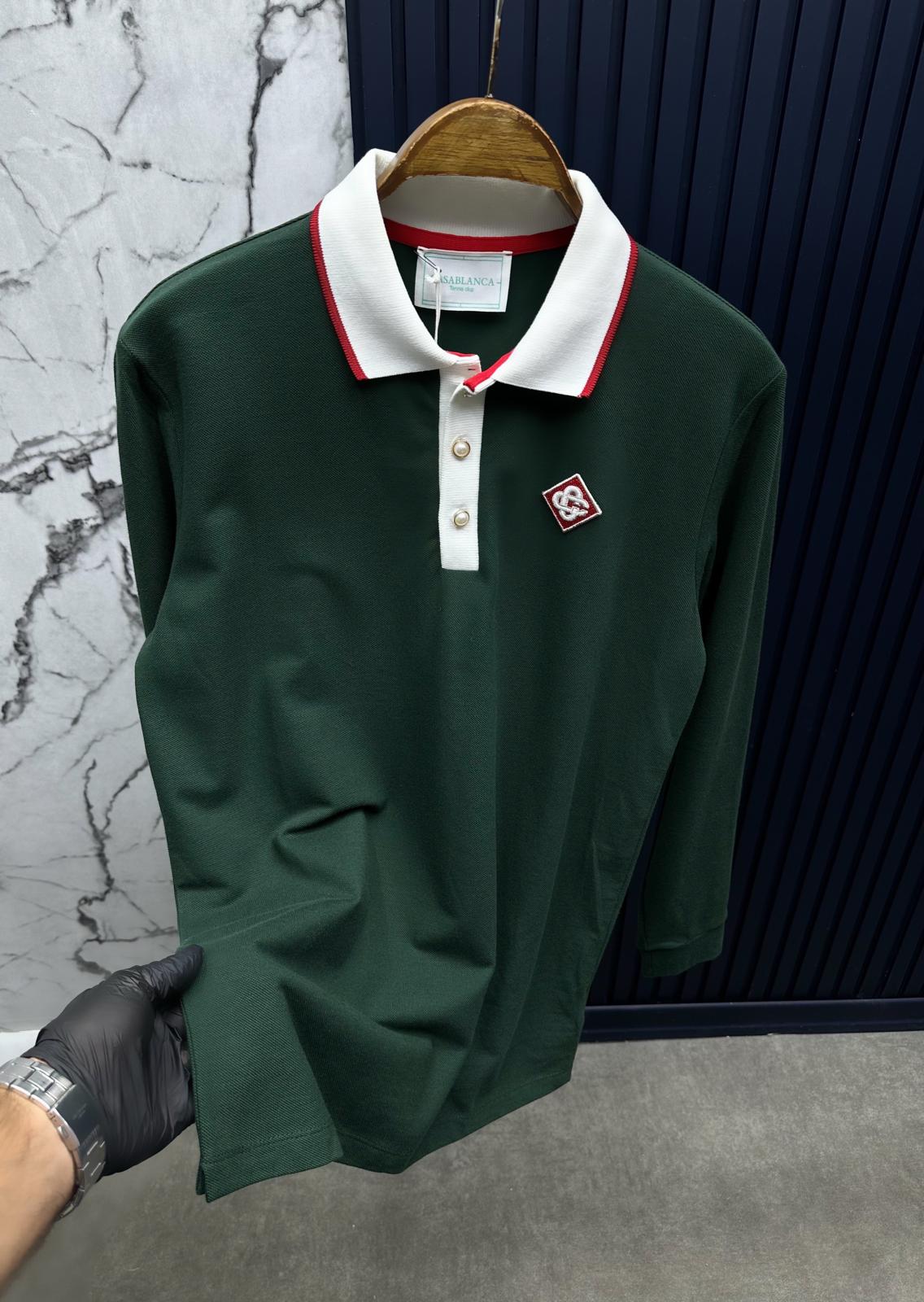CS POLO YAKA Düğmeli Sweatshirt-Yeşil