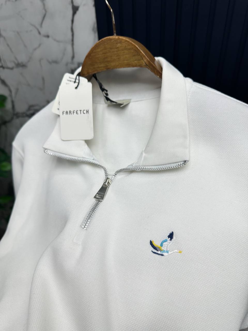 Bymen Yarım Fermuarlı Sweatshirt-Beyaz