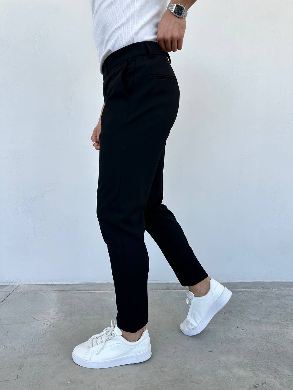 Slim Fit Siyah Kumaş Pantolon