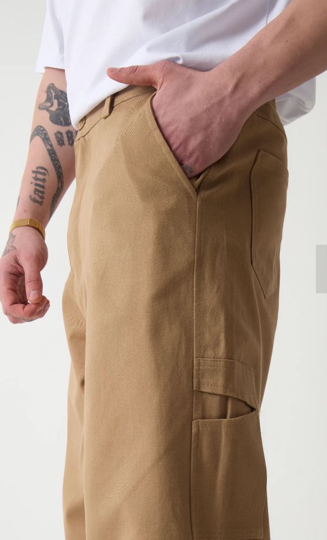 BAGGY GABARDİN PANTOLON-Camel